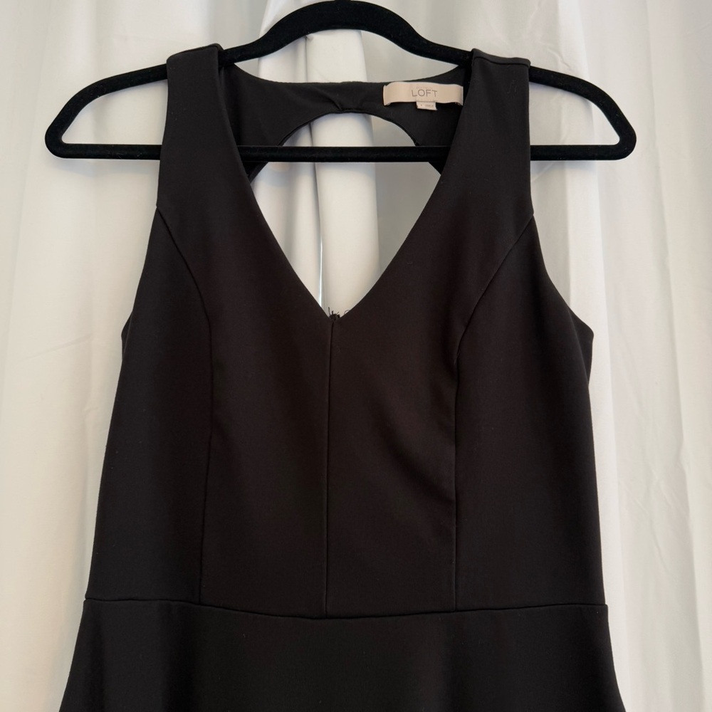 LOFT Black Sleeveless Fit & Flare Pocket Dress Stretch Size 4 - Picture 4 of 9